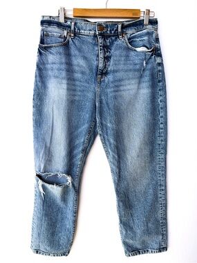 Anne Taylor LOFT High Waist Straight Crop Straight Leg Denim Jeans size 30 10